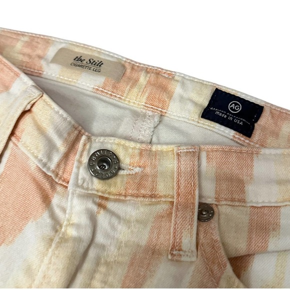 Adriano Goldschmied The Stilt Cigarette Leg Jeans Orange/White Chevron Size 26R - Picture 5 of 14